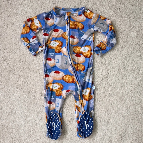 Posh Peanut Other - Posh Peanut Hanukkah Print Kids Footie Zipped One Piece